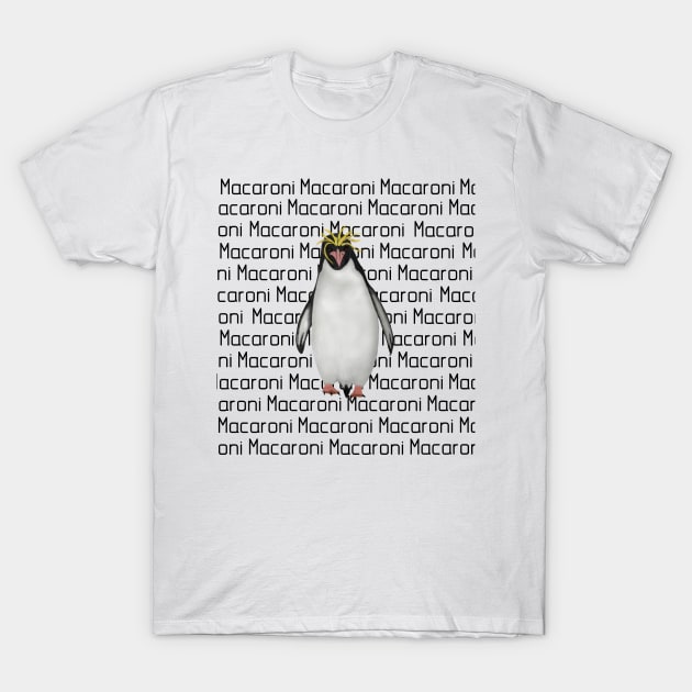 Macaroni Penguin Labeled T-Shirt by ArtAndBliss